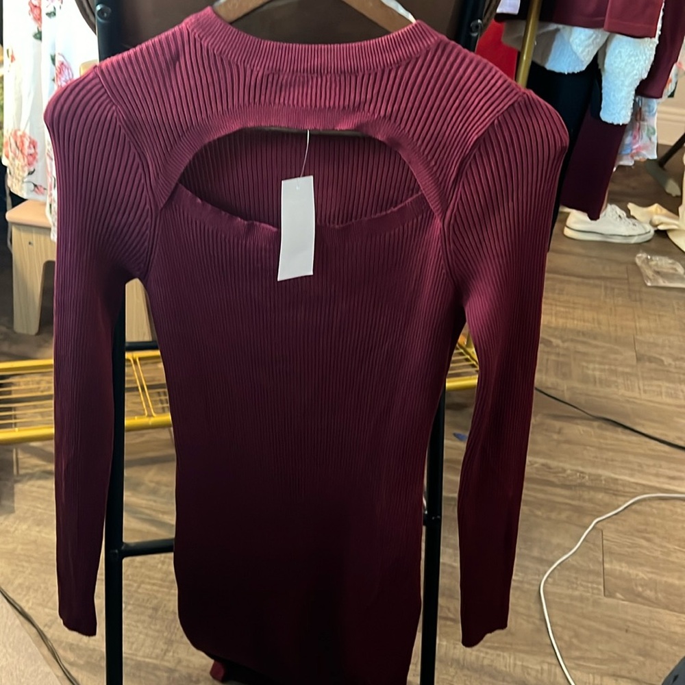 💕NWT💕 Size: S & XL, Burgundy Sweater Dress - Picture 3 of 3
